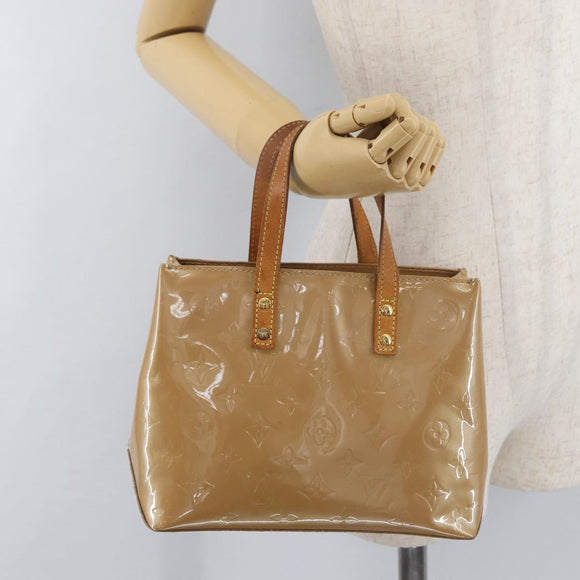 LOUIS VUITTON Monogram Vernis Reade PM Handtas Noisette M91334 LV Auth gh1805