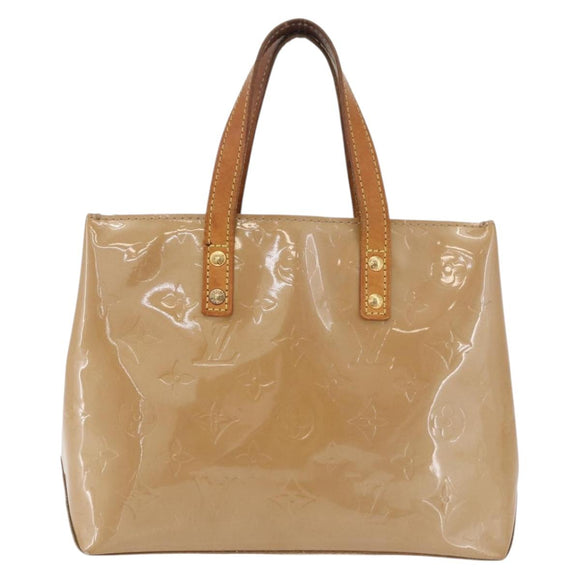 LOUIS VUITTON Monogram Vernis Reade PM Hand Bag Noisette M91334 LV Auth gh1805