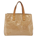 LOUIS VUITTON Monogram Vernis Reade PM Hand Bag Noisette M91334 LV Auth gh1805-3