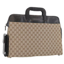 GUCCI GG Canvas Business Bag Beige Silver 015 3707 Auth gh1806-1