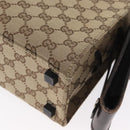GUCCI GG Canvas Business Bag Beige Silver 015 3707 Auth gh1806-13
