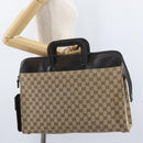 GUCCI GG Canvas Business Bag Beige Silver 015 3707 Auth gh1806-24