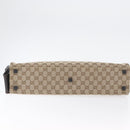 GUCCI GG Canvas Business Bag Beige Silver 015 3707 Auth gh1806-9