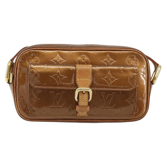 LOUIS VUITTON Monogram Vernis Christy MM Shoulder Bag Bronze M91109 Auth gh1807