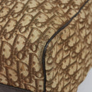 Christian Dior Trotter Canvas Boston Bag Beige Gold Auth gh1809-10