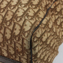 Christian Dior Trotter Canvas Boston Bag Beige Gold Auth gh1809-12