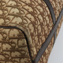 Christian Dior Trotter Canvas Boston Bag Beige Gold Auth gh1809-13