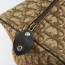 Christian Dior Trotter Canvas Boston Bag Beige Gold Auth gh1809-14