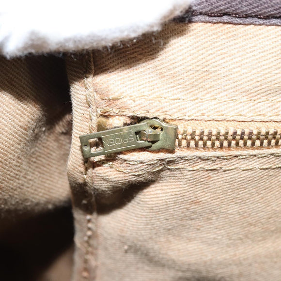 Christian Dior Trotter Canvas Boston Bag Beige Gold Auth gh1809