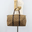Christian Dior Trotter Canvas Boston Bag Beige Gold Auth gh1809-20
