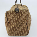 Christian Dior Trotter Canvas Boston Bag Beige Gold Auth gh1809-4