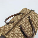 Christian Dior Trotter Canvas Boston Bag Beige Gold Auth gh1809-6