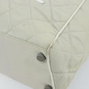 CHANEL Matelasse Hand Bag Canvas Gray Silver CC Auth gh1814-8