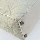 CHANEL Matelasse Hand Bag Canvas Gray Silver CC Auth gh1814-17