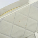 CHANEL Matelasse Hand Bag Canvas Gray Silver CC Auth gh1814-18