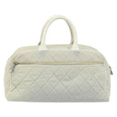 CHANEL Matelasse Hand Bag Canvas Gray Silver CC Auth gh1814-2