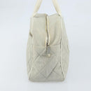 CHANEL Matelasse Hand Bag Canvas Gray Silver CC Auth gh1814-3