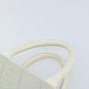 CHANEL Matelasse Hand Bag Canvas Gray Silver CC Auth gh1814-14