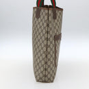 GUCCI GG Supreme Web Sherry Line Tote Bag PVC Beige Gold Auth gh1816-3