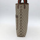 GUCCI GG Supreme Web Sherry Line Tote Bag PVC Beige Gold Auth gh1816-4