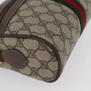 GUCCI GG Supreme Web Sherry Line Bag PVC Beige Gold 56 02 004 Auth gh1818-14