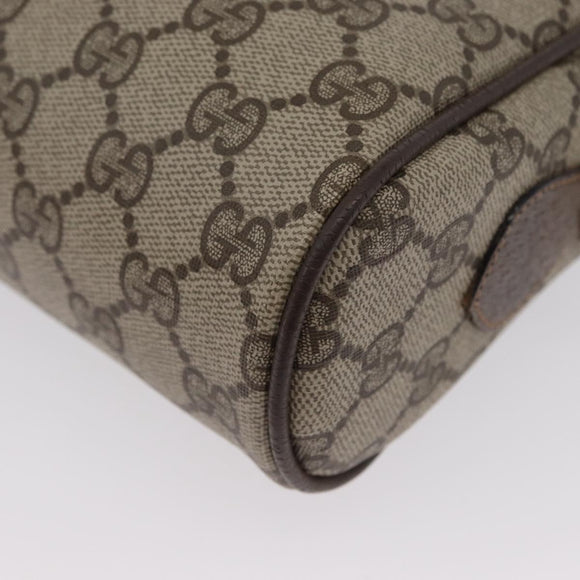 GUCCI GG Supreme Web Sherry Line Bag PVC Beige Gold 56 02 004 Auth gh1818