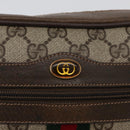 GUCCI GG Supreme Web Sherry Line Bag PVC Beige Gold 56 02 004 Auth gh1818-19