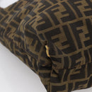 FENDI Zucca Canvas Tote Bag Brown Black Auth gh1821-14