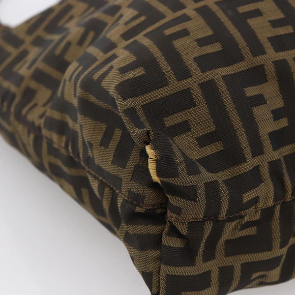 FENDI Zucca Canvas Tote Bag Brown Black Auth gh1821