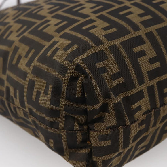 FENDI Zucca Canvas Tote Bag Brown Black Auth gh1821