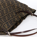 FENDI Zucca Canvas Tote Bag Brown Black Auth gh1821-6