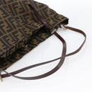 FENDI Zucca Canvas Tote Bag Brown Black Auth gh1821-7