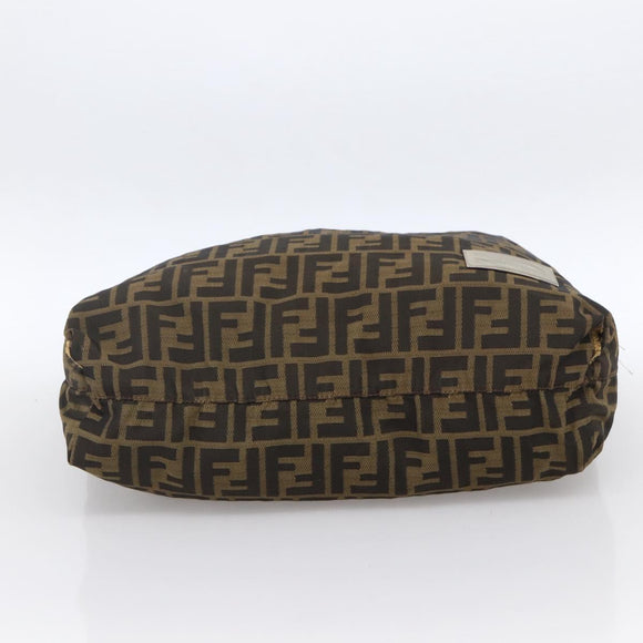 FENDI Zucca Canvas Tote Bag Brown Black Auth gh1821