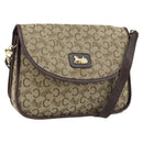 CELINE C Sulky Shoulder Bag Canvas Beige Gold Auth gh1822-1