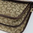 CELINE C Sulky Shoulder Bag Canvas Beige Gold Auth gh1822-8