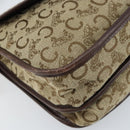 CELINE C Sulky Shoulder Bag Canvas Beige Gold Auth gh1822-15