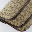 CELINE C Sulky Shoulder Bag Canvas Beige Gold Auth gh1822-17