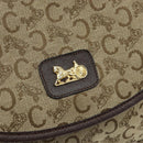 CELINE C Sulky Shoulder Bag Canvas Beige Gold Auth gh1822-18