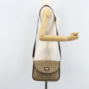 CELINE C Sulky Shoulder Bag Canvas Beige Gold Auth gh1822-26