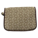 CELINE C Sulky Shoulder Bag Canvas Beige Gold Auth gh1822-2
