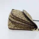 CELINE C Sulky Shoulder Bag Canvas Beige Gold Auth gh1822-3