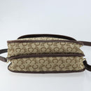 CELINE C Sulky Shoulder Bag Canvas Beige Gold Auth gh1822-5