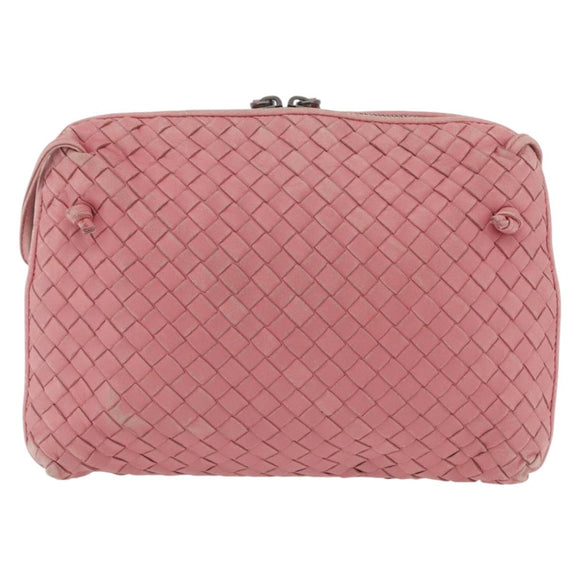 BOTTEGA VENETA INTRECCIATO Shoulder Bag Leather Pink 245354 Auth gh1823