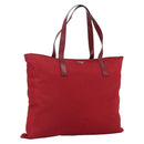 PRADA Tote Bag Nylon Red Silver Auth gh1824-1