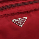PRADA Tote Bag Nylon Red Silver Auth gh1824-17