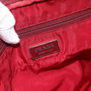 PRADA Tote Bag Nylon Red Silver Auth gh1824-18