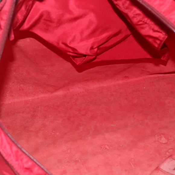 PRADA Tote Bag Nylon Red Silver Auth gh1824