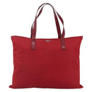 PRADA Tote Bag Nylon Red Silver Auth gh1824-13