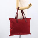 PRADA Tote Bag Nylon Red Silver Auth gh1824-23
