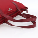 PRADA Tote Bag Nylon Red Silver Auth gh1824-7